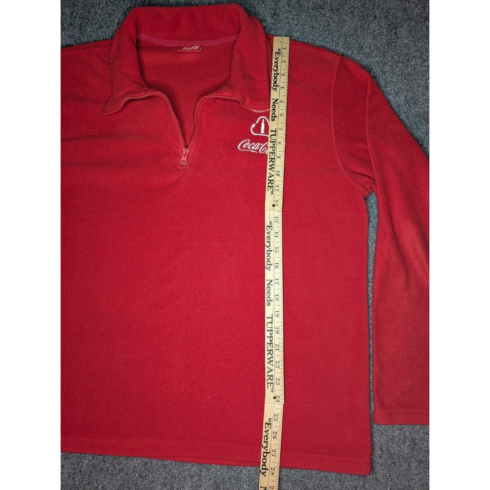 Coca Cola Brand Mens Long Sleeve Fleece Quart Zip Pull Over Size XL Extra Large - Picture 5 of 9